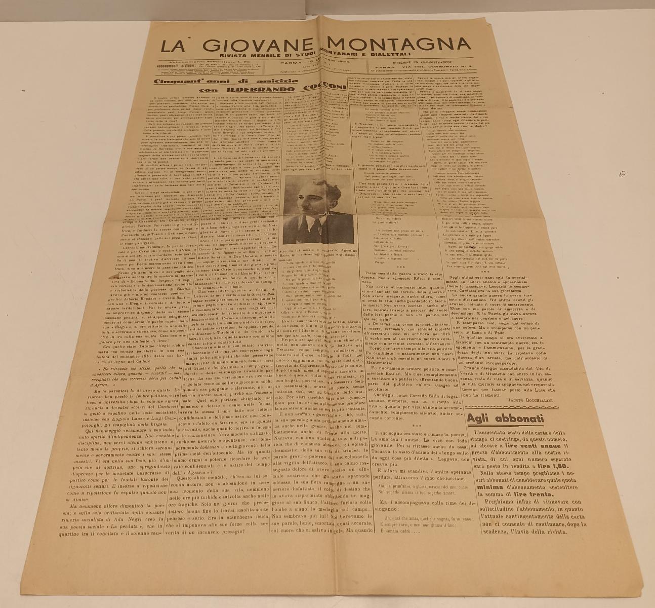 LR- MENSILE DI STUDI MONTANARI E DIALETTALI LA GIOVANE MONTAGNA N.1 1944-RVSa515