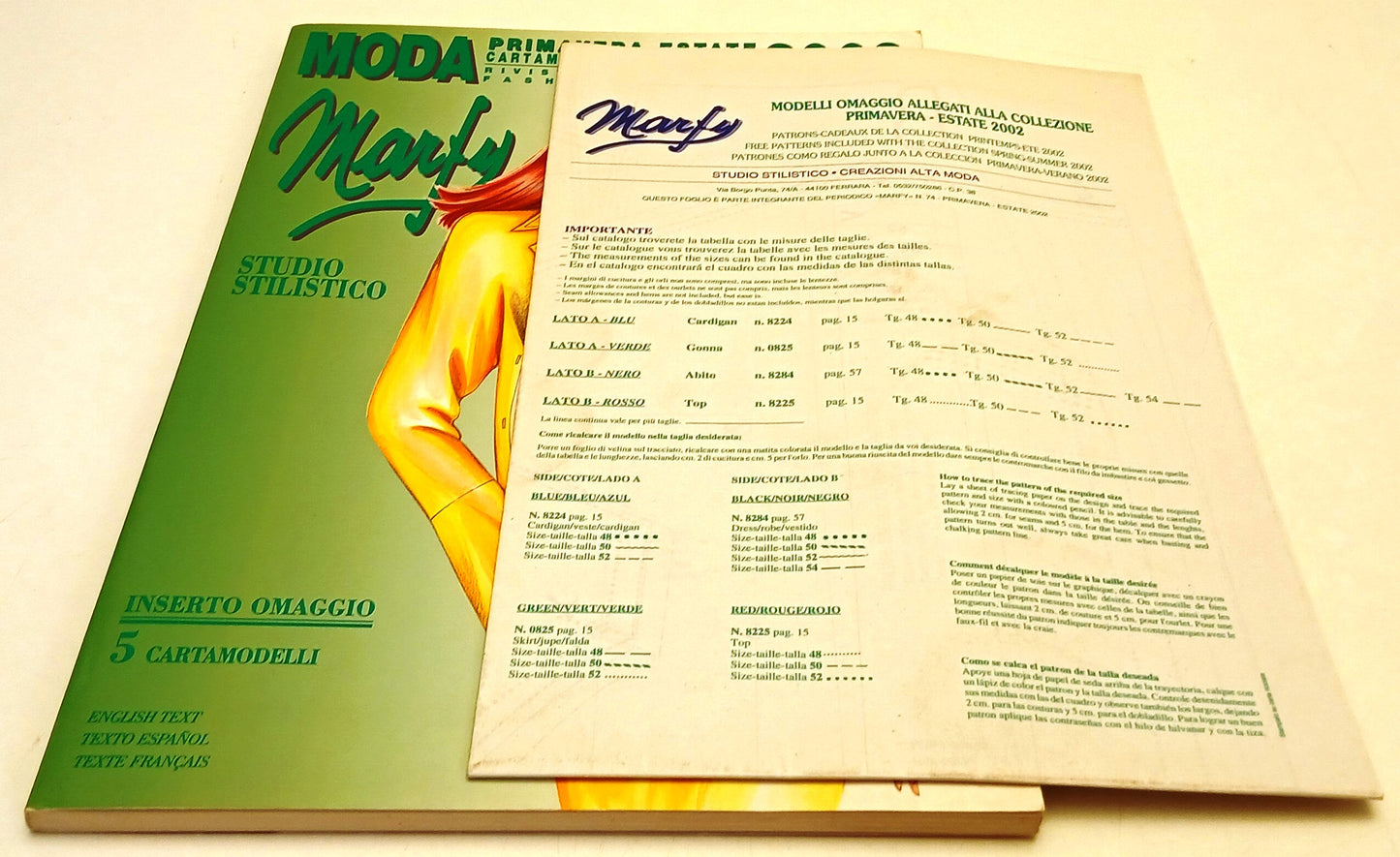 Rivista Fashion Design Marfy 74 Moda Primavera-Estate 2002 Cartamodelli - YFS825
