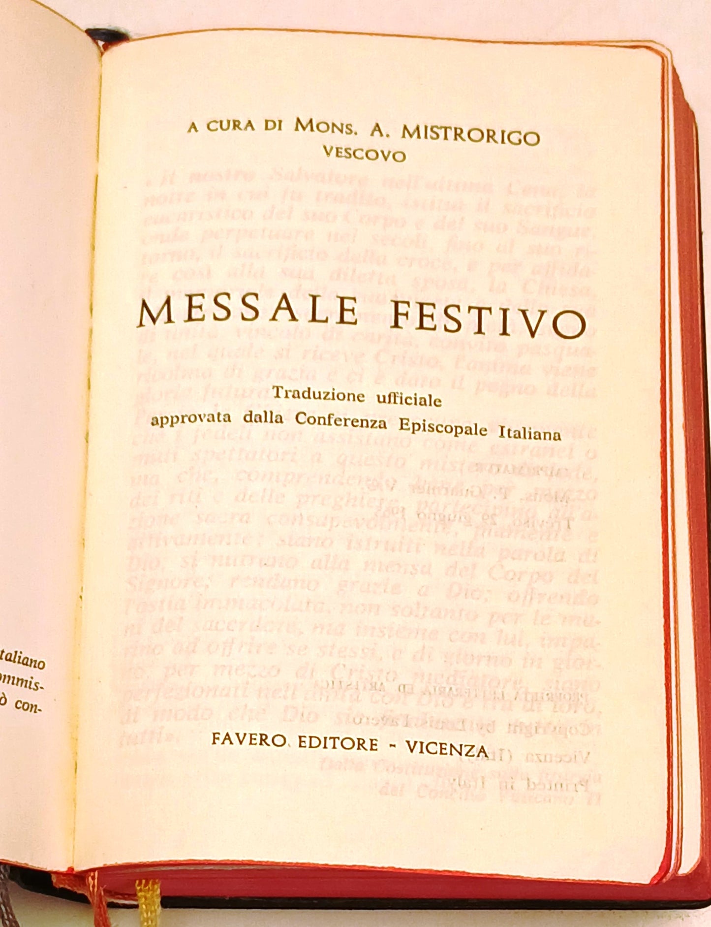 Messale Festivo - Mons. A. Mistrorigo Vescovo - Favero Editore - 1965 - LCH31