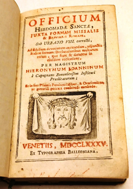 Officium Hebdomadae Sanctae- Hieronymum Joanninum- Tip. Balleoniana- 1785-ZFS113