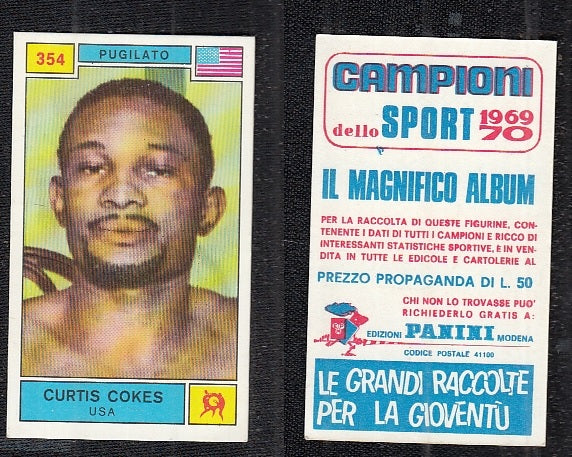 BOXING CARD - PANINI - CAMPIONI SPORT 1969/70 - CURTIS COKES USA - 354 - M