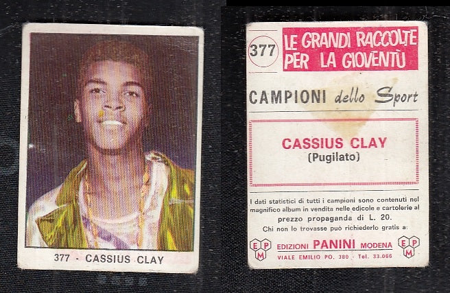 BOXING CARD - PANINI - CAMPIONI SPORT 1966/67 - CASSIUS CLAY - 377 - VG