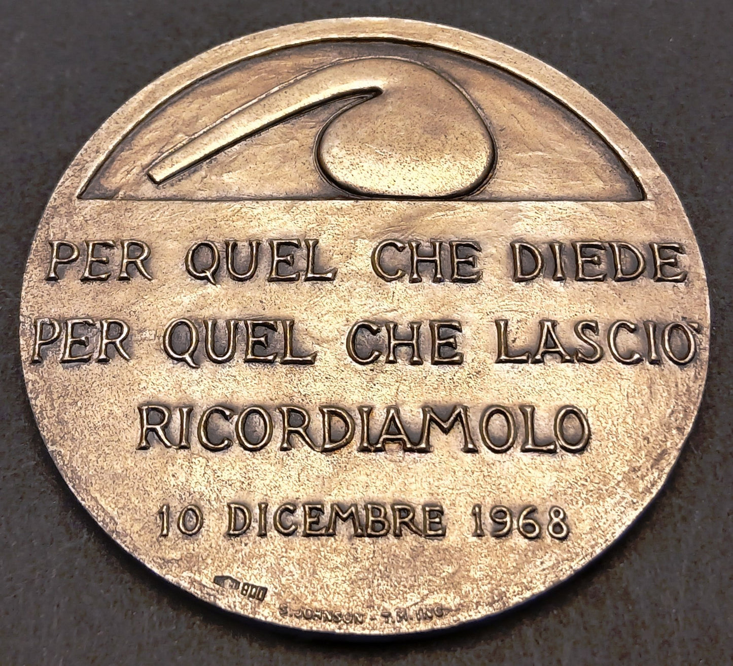 CB- Medaglia Piero Saroni - 10 dicembre 1968 - Teruggi - argento - GTTS265