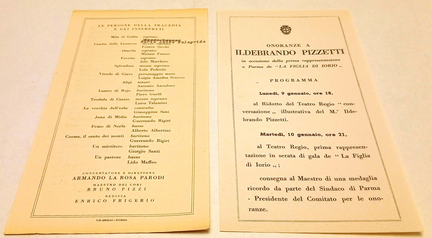 CV- Ildebrando Pizzetti - La figlia di Iorio - Teatro Regio Parma 1956 - RVSa984