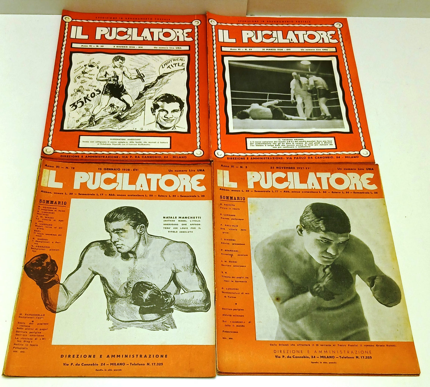 Rivista Il Pugilatore 1/50 Anno VI 1937/1938 annata completa - YFS708