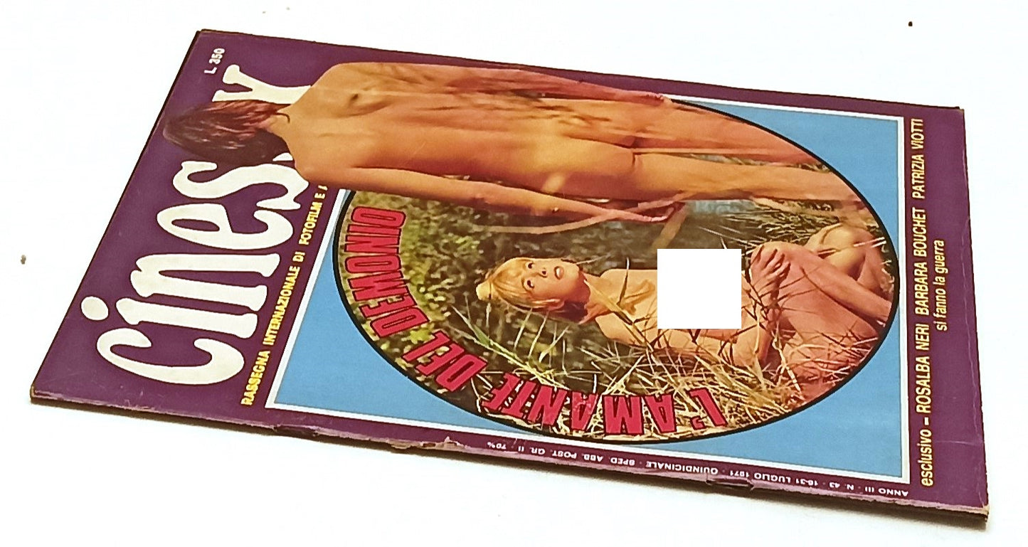 LX- RIVISTA CINESEX ANNO III N.43 1971 L'AMANTE DEL DEMONIO BOUCHET - RVSa478