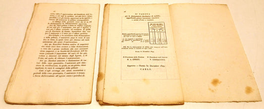 Regolamento R. Assicurazione generale Presidenti Consiglio - Parma 1849- RVSa905