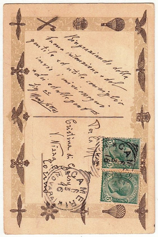 CV- CARTOLINA VIAGGIATA - AVIATORI AERONAUTI D'ITALIA - RVSz20