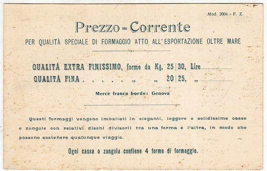 CV- CARTOLINA PUBBLICITARIA I PELAGATTI CHIARI PARMA PARMIGIANO REGGIANO- RVSz23