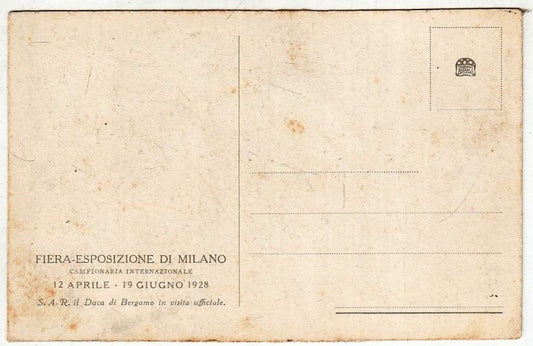 CV- CARTOLINA POSTALE - FIERA ESPOSIZIONE DI MILANO 1928 - RVSz50