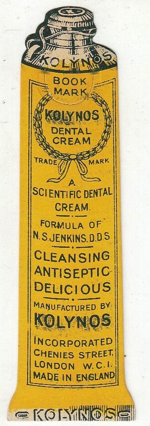CV- SEGNALIBRO BOOK MARK PUBBLICITARIO - KOLYNOS DENTAL CREAM - RVSz74