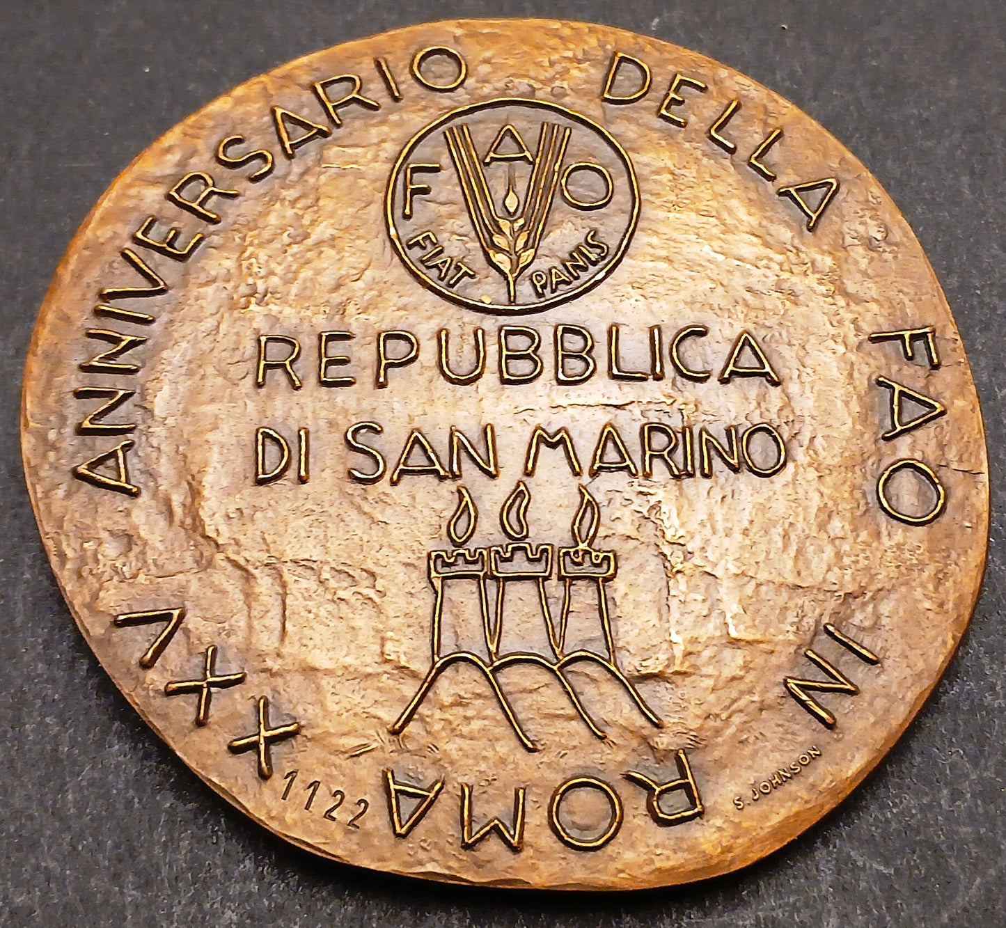 CB- Medaglia XXV Anniversario FAO - Repubblica San Marino - Emilio Greco GTTS239