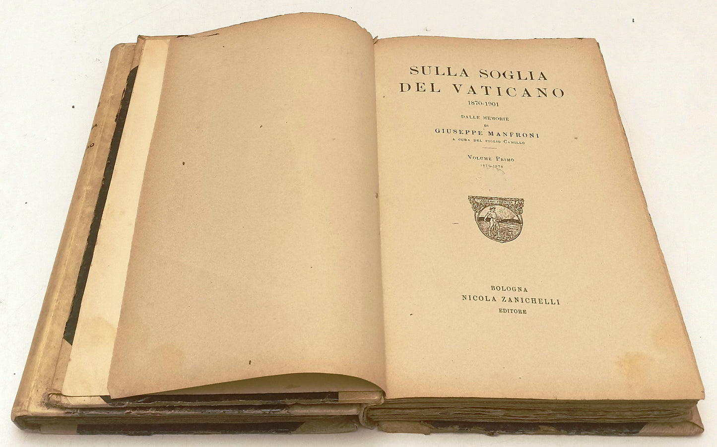 LS- SULLA SOGLIA DEL VATICANO 2 VOLUMI - MANFRONI- ZANICHELLI--- 1920- C- YFS659