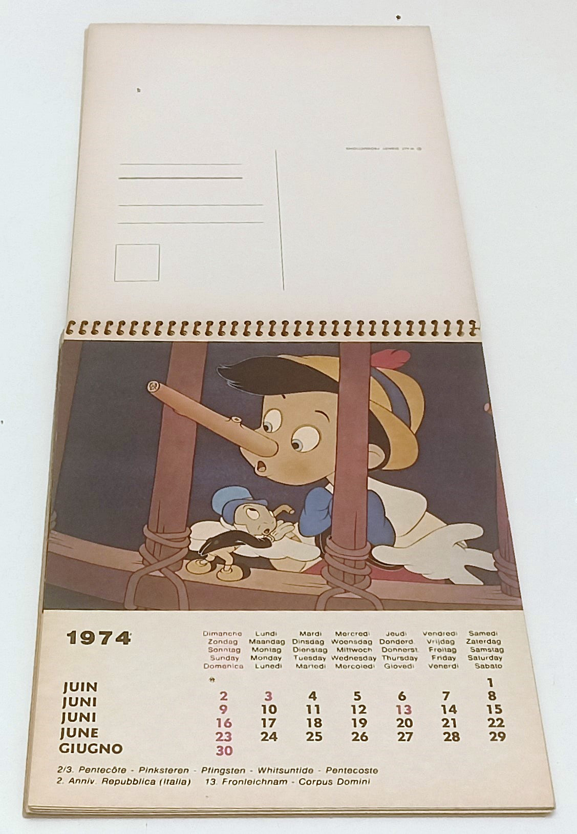 FD- TOPOLINO CALENDAR CALENDRIER KALENDER CALENDARIO 1974 - WALT DISNEY - XFS130