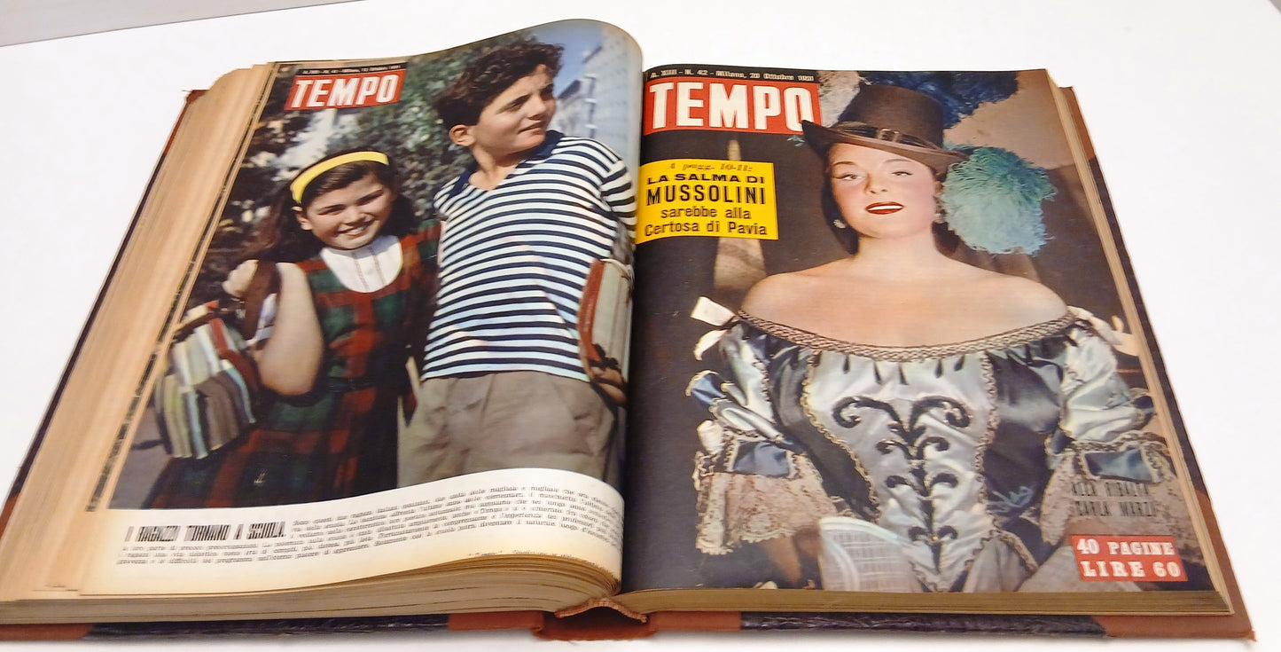 Rivista Tempo A. XIII 195i numeri 27/52 volume rilegato secondo semestre- YFS292