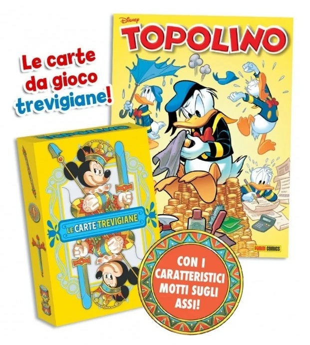 Topolino n.3698 + Mazzo Carte Trevigiane Ivan Bigarella- Panini- Blisterato- M26