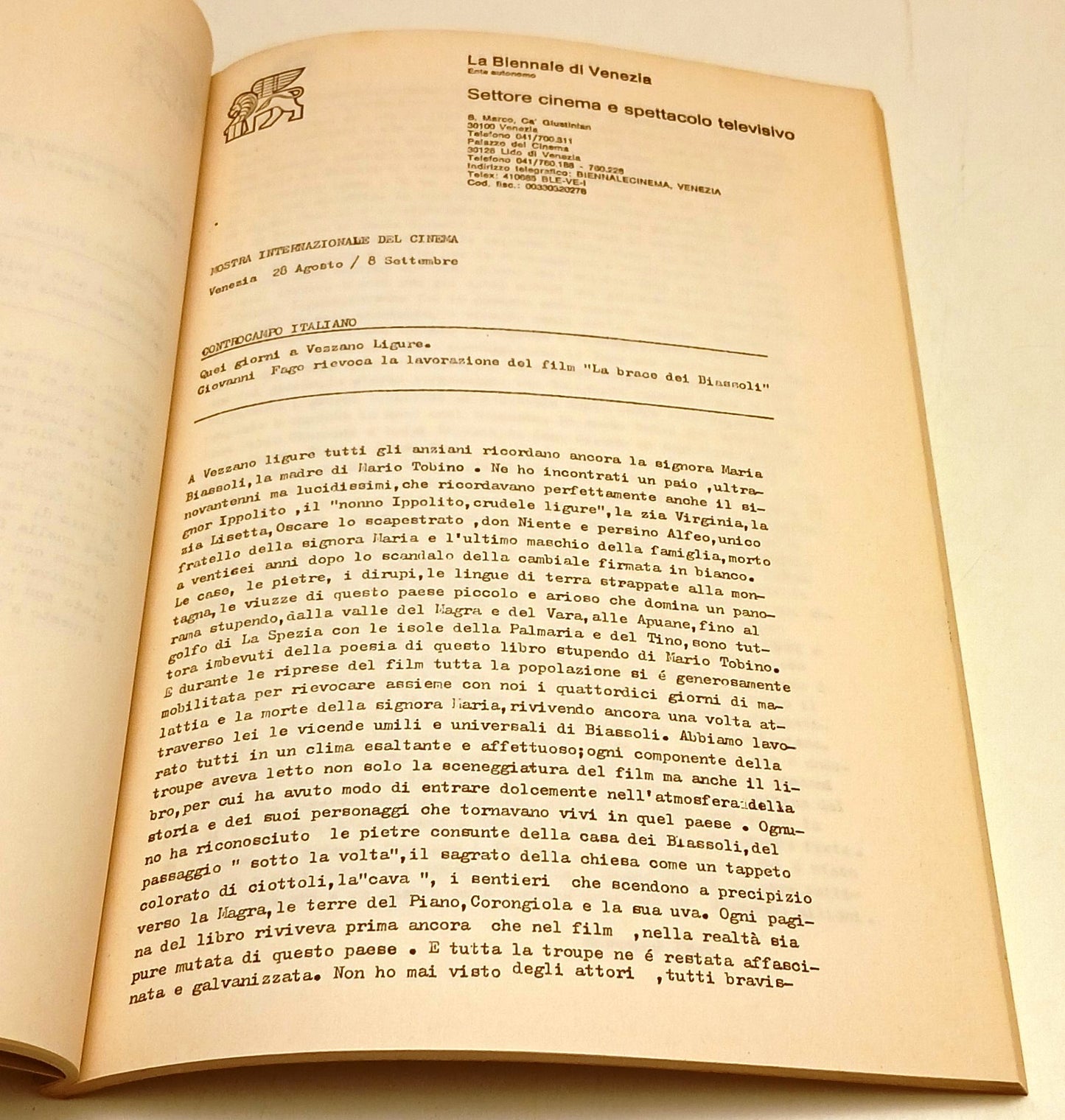 Rassegna Stampa Venezia '80 Mostra Cinema - La biennale di Venezia - YFS763