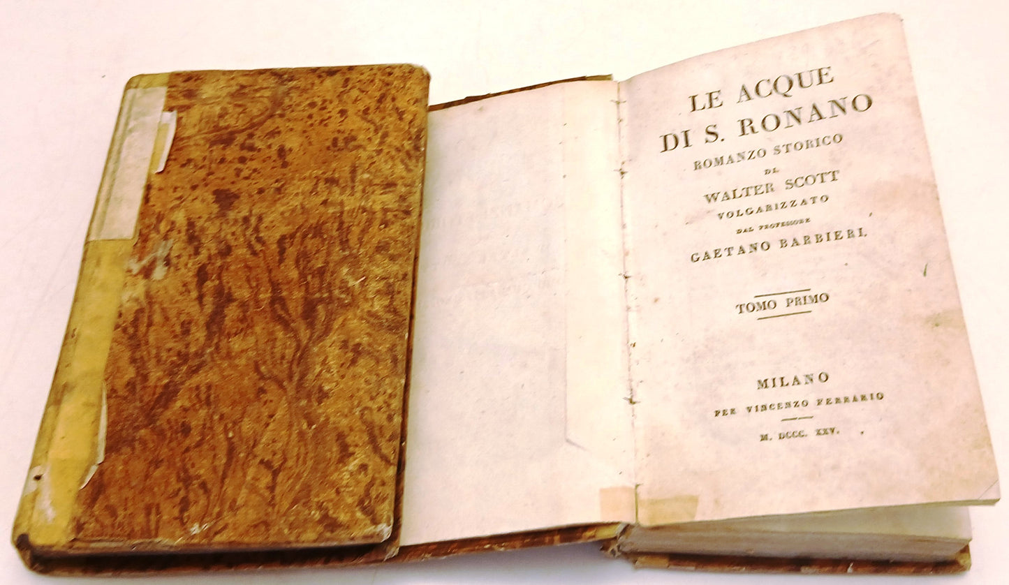 Le acque di San Ronano 4 tomi - Walter Scott - Vincenzo Ferrario - 1825- ZFS260
