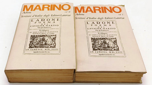 LN- ADONE 2 VOLUMI - MARINO - LATERZA - SCRITTORI ITALIANI -- 1975 - BS - XFS210