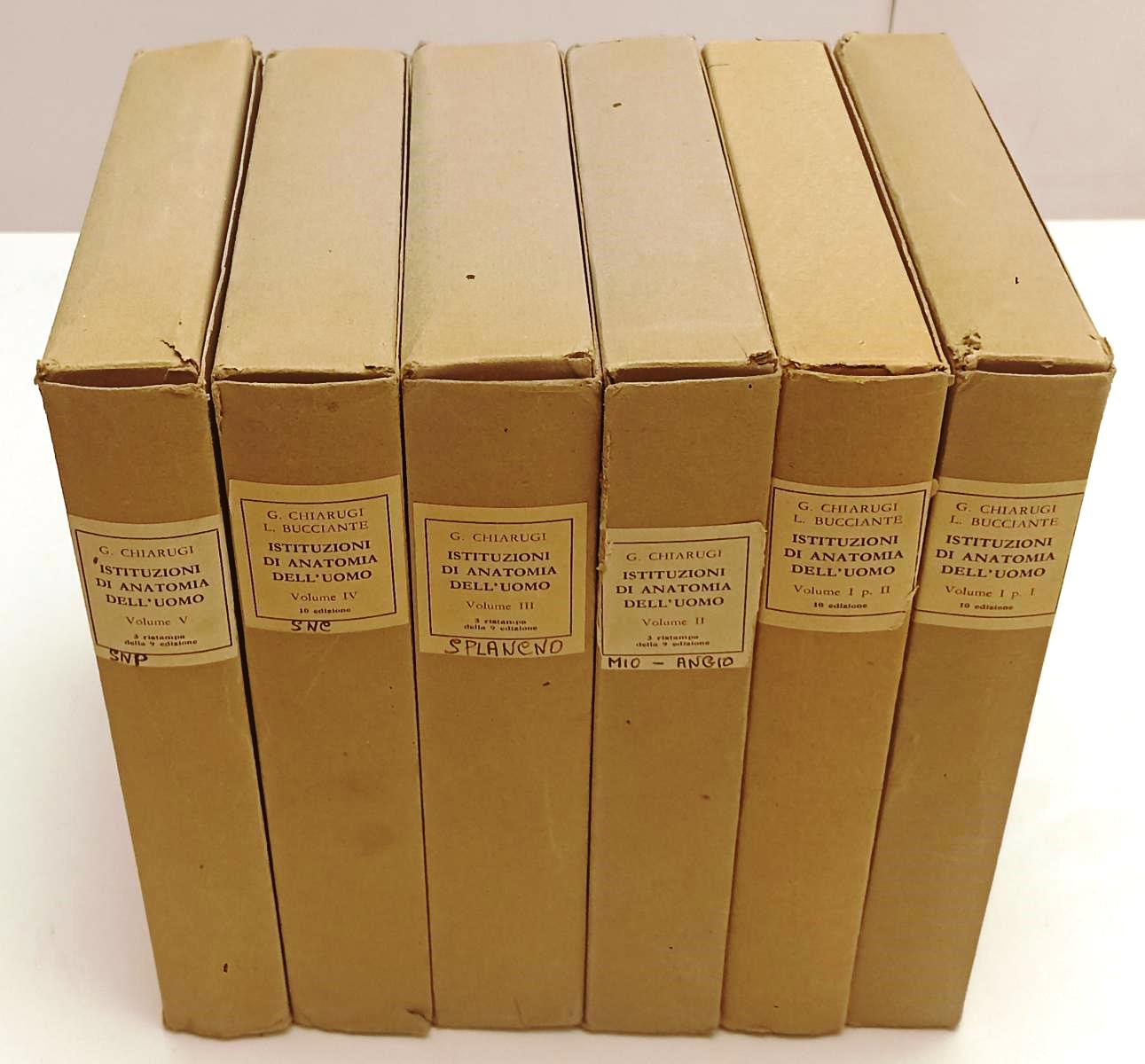 LZ- ISTITUZIONI DI ANATOMIA DELL'UOMO 6 VOLUMI - CHIARUGI - VALLARDI- CS- BLCP81