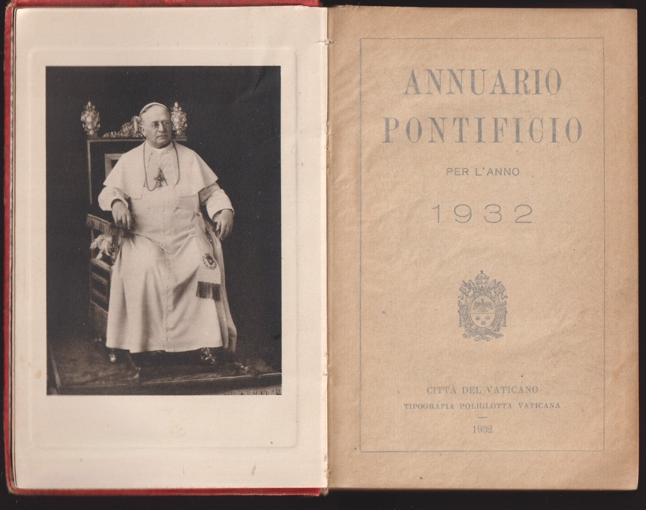 Annuario Pontificio 1932 - Tip. Poliglotta Vaticana Citta' del Vaticano - ZFS223