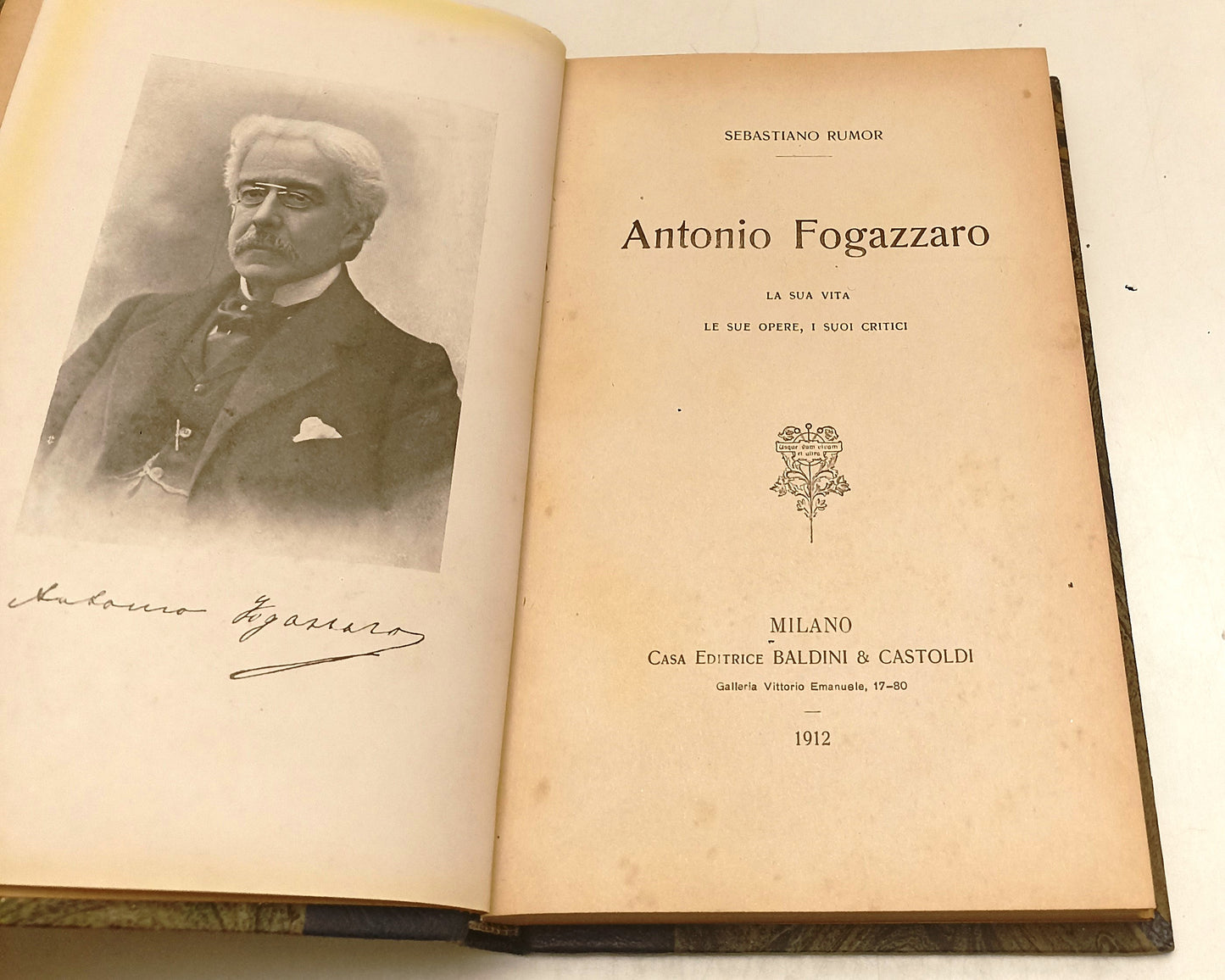 LH- ANTONIO FOGAZZARO VITA OPERE CRITICI- RUMOR- BALDINI CASTOLDI- 1912-C-ZFS164