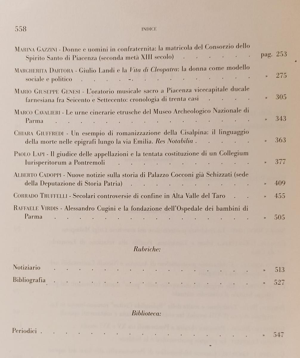 LS- ARCHIVIO STORICO PER LE PROVINCE PARMENSI IV SERIE VOL. LII Anno 2000 XFS155