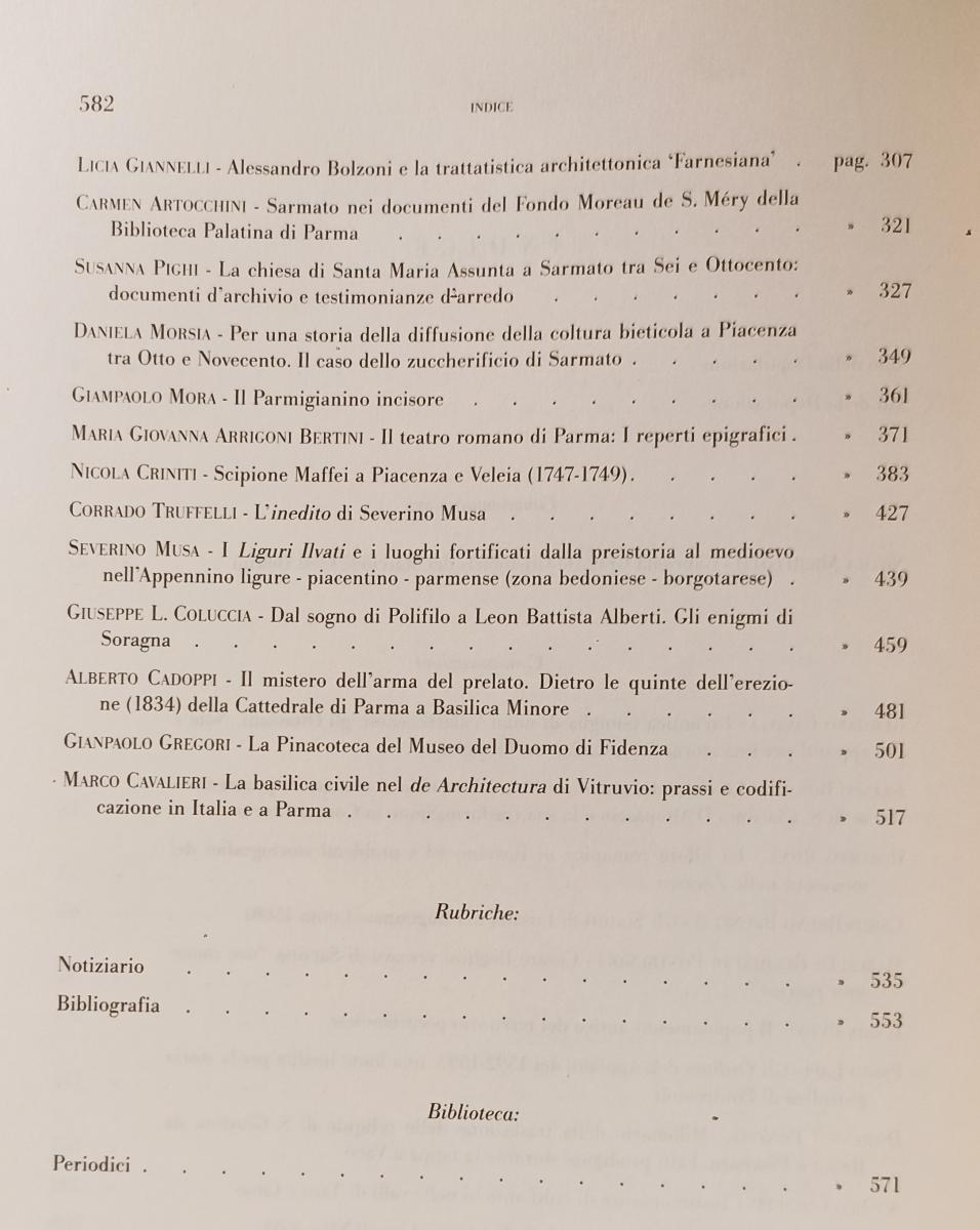 LS- ARCHIVIO STORICO PER LE PROVINCE PARMENSI IV SERIE VOL LIII Anno 2001 XFS155