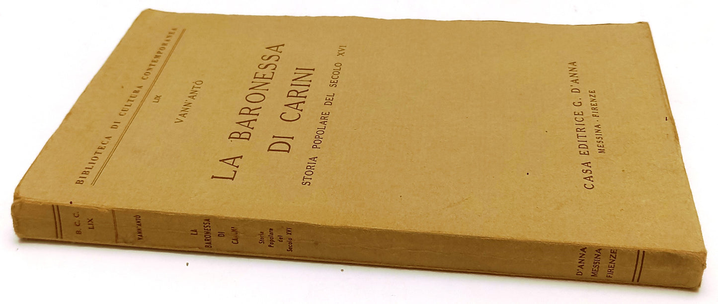 LN- LA BARONESSA CARINI - VANN'ANTO' - G. D'ANNA --- 1958- B- XFS208