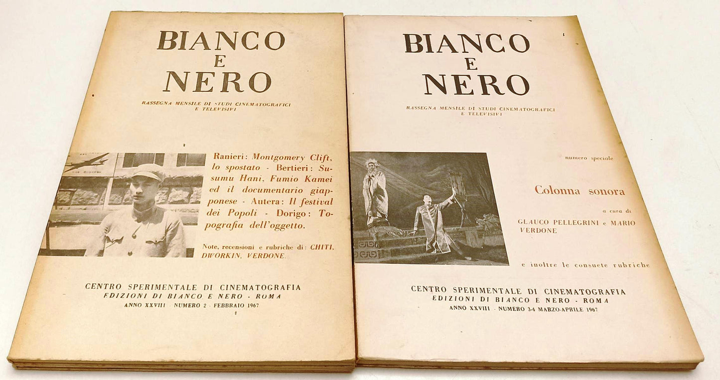 LW- BIANCO E NERO 1/12 ANNATA COMPLETA XXXVIII 1967 STUDI CINEMATOGRAFICI YFS310