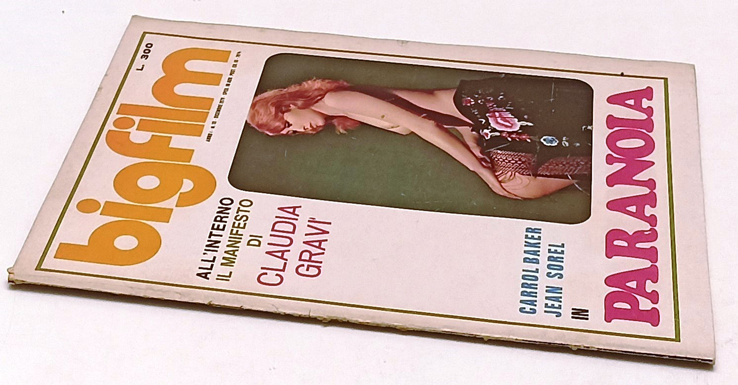 LX- RIVISTA BIGFILM N.10 1970 MANIFESTO CLAUDIA GRAVI' CARROLL BAKER - RVSa488