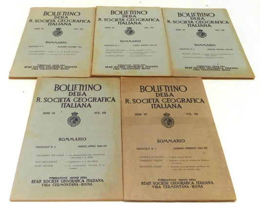 LH- BOLLETTINO SOCIETA' GEOGRAFICA ITALIANA 1/6 1943 ANNATA COMPLETA - YFS511