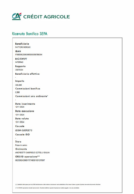 EREMO DEL QUERCETO - Contributo per acquisto legna da ardere e attrezzature 2025/26