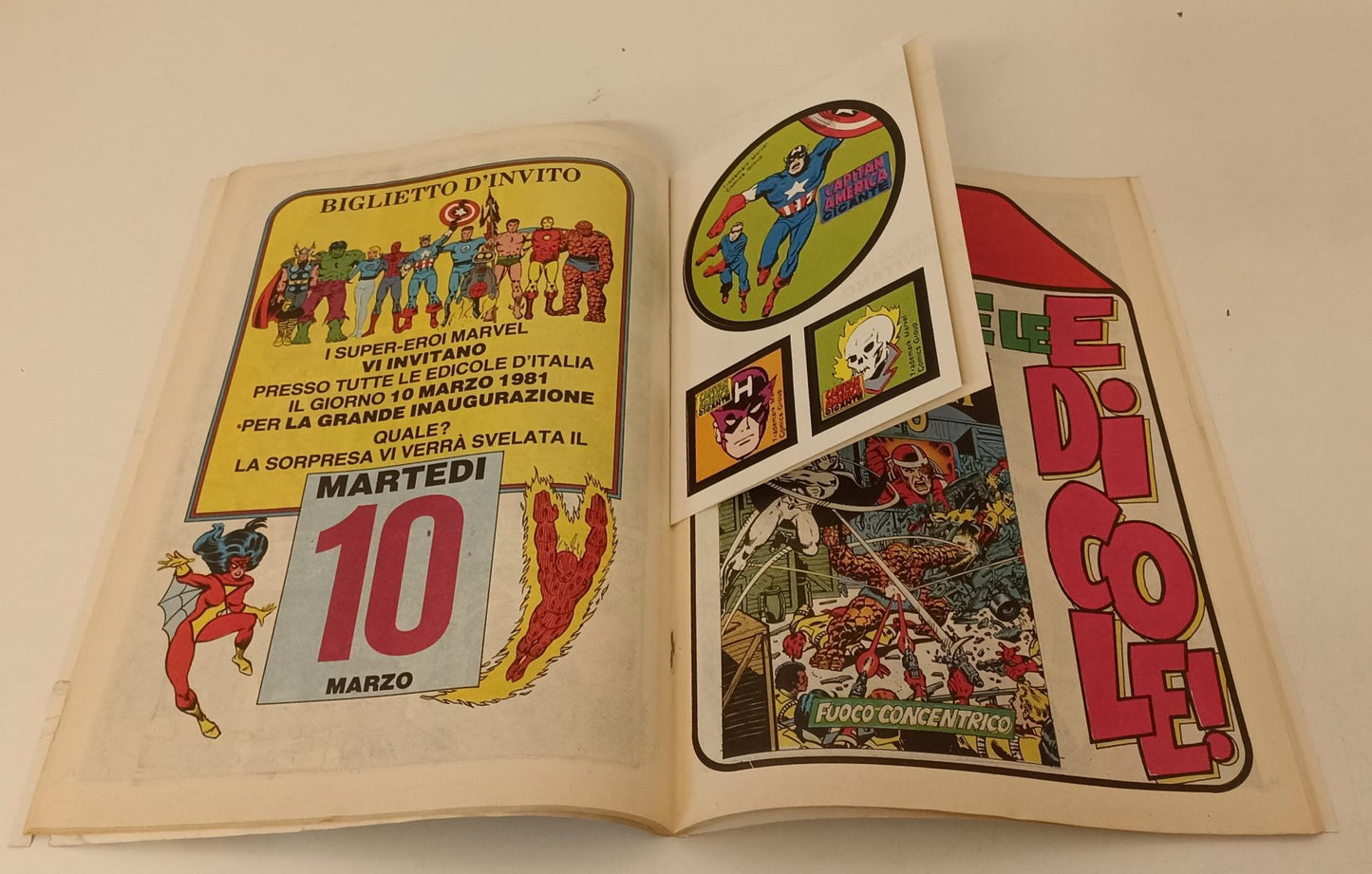 FS- CAPITAN AMERICA GIGANTE N.13 COMPLETO DI ADESIVI -- CORNO - 1981 - S - S23