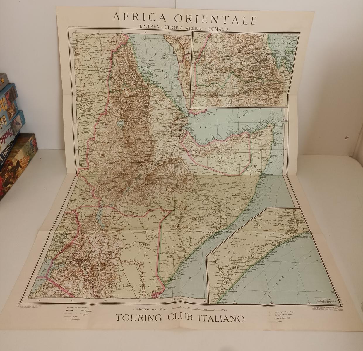 LV- CARTA DELL'AFRICA ORIENTALE - TOURING CLUB ITALIANO - 1935 - RVSa131