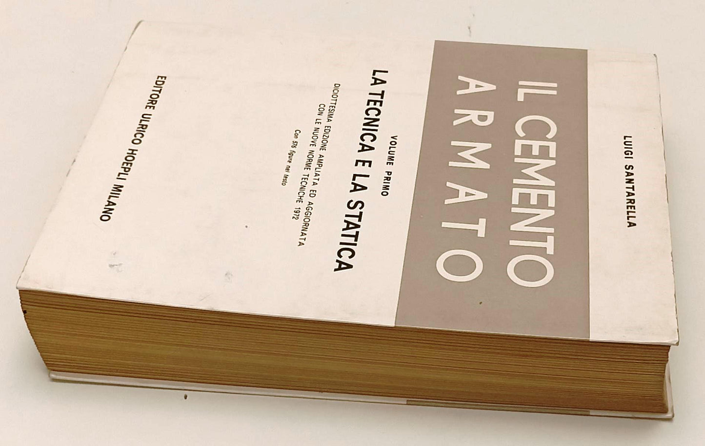 LZ- IL CEMENTO ARMATO VOLUME PRIMO- LUIGI SANTARELLA- HOEPLI--- 1973- B- YFS476