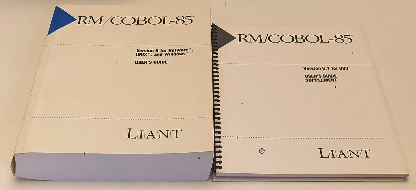 LZ- RM/COBOL-85 RUNTIME SYSTEM VERSION 6 USER'S GUIDE + SUPPLEMENT- LIANT-YFS311