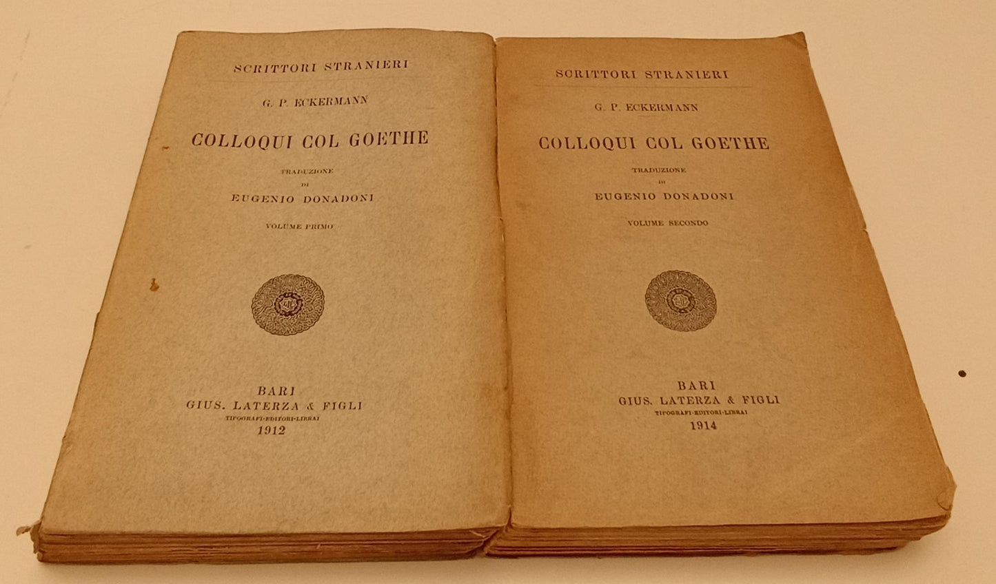 LZ- COLLOQUI CON GOETHE 1/2 - ECKERMANN - LATERZA- SCRITTORI STRANIERI- B- XFS10