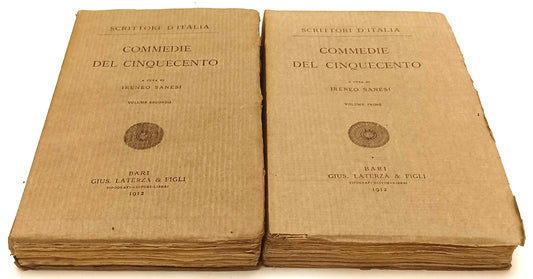 LN- COMMEDIE DEL CINQUECENTO 2 VOLUMI -- LATERZA - SCRITTORI -- 1912- B- XFS134