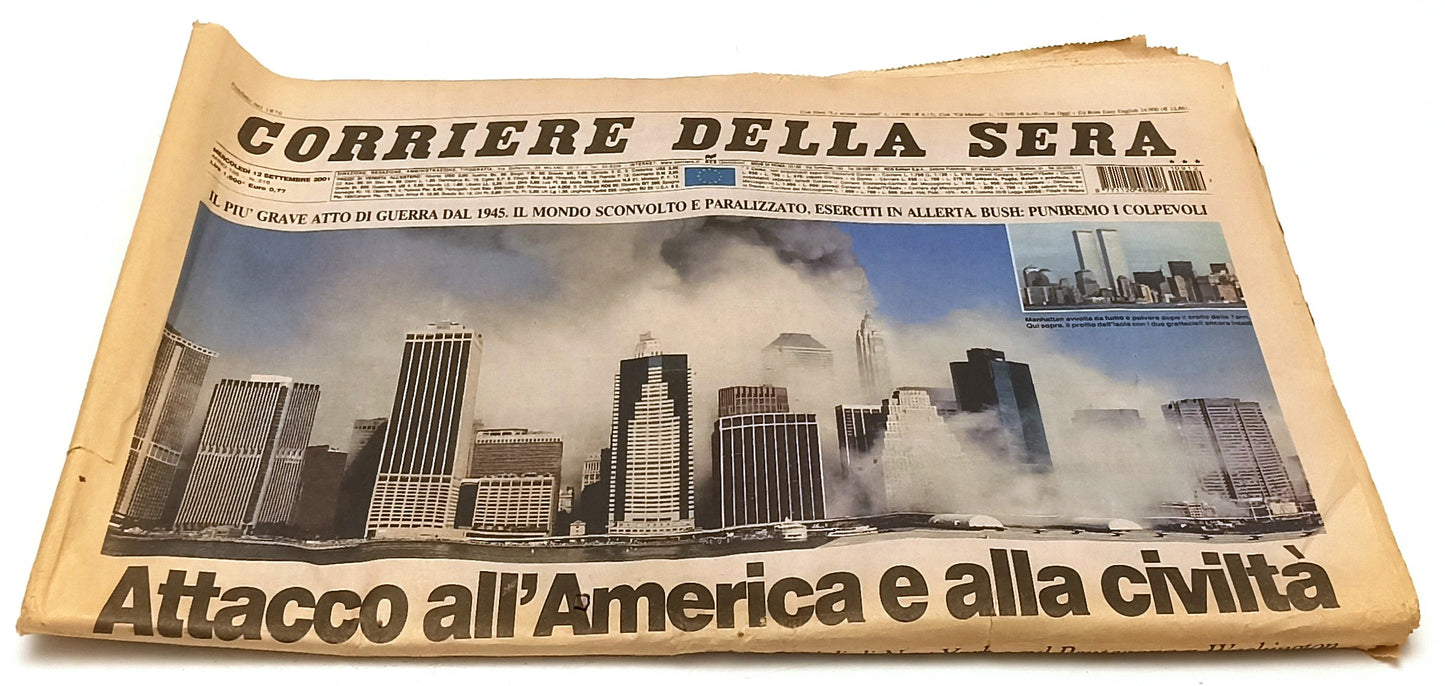 LR- CORRIERE DELLA SERA ATTACCO TORRI GEMELLE 11 SETTEMBRE 2001 - RVSa595