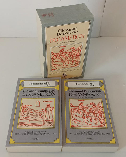 LN- IL DECAMERON 2 VOLUMI - GIOVANNI BOCCACCIO - RIZZOLI- CLASSICI BUR--- B- XFS