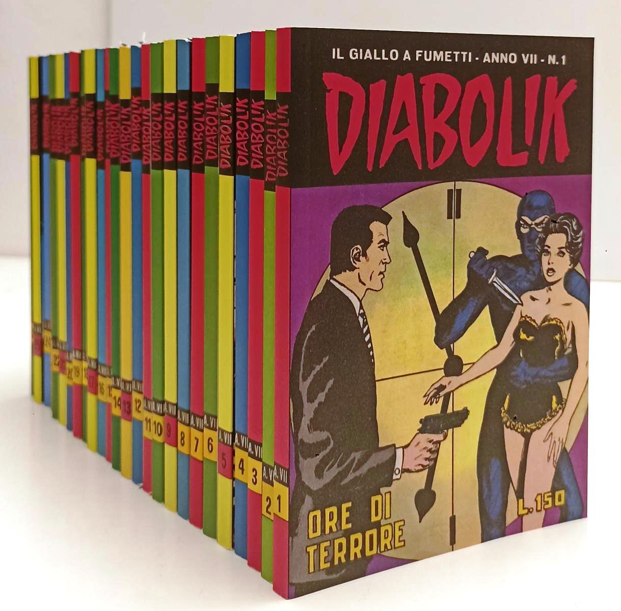FN- DIABOLIK 1/26 ANNO VII 1967 ANNATA COMPLETA RISTAMPA ANASTATICA - B- G24