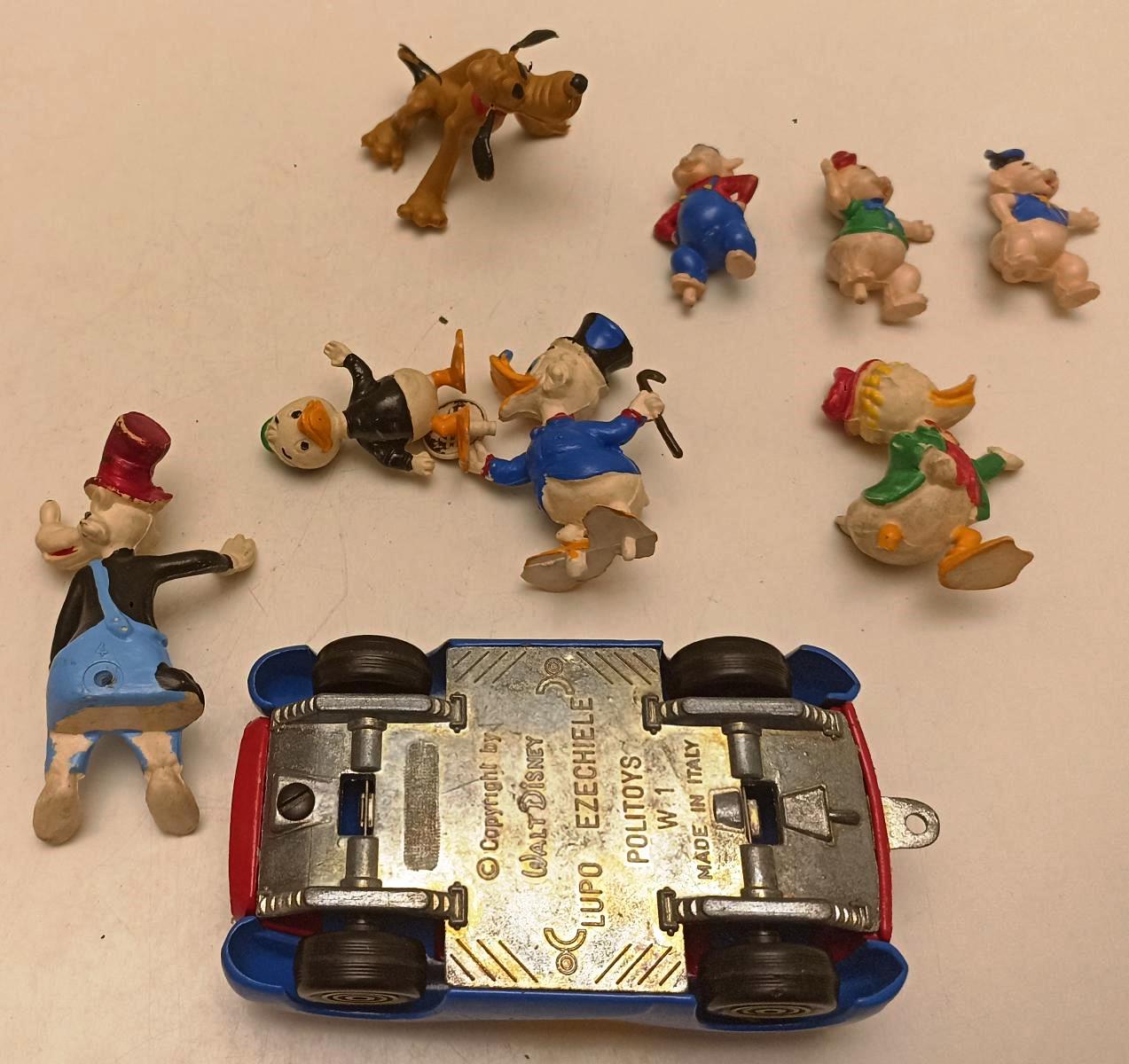 GG- GADGET DISNEY VINTAGE EZECHIELE AUTO POLITOYS ZIO PAPERONE QUA PLUTO- GTTS14