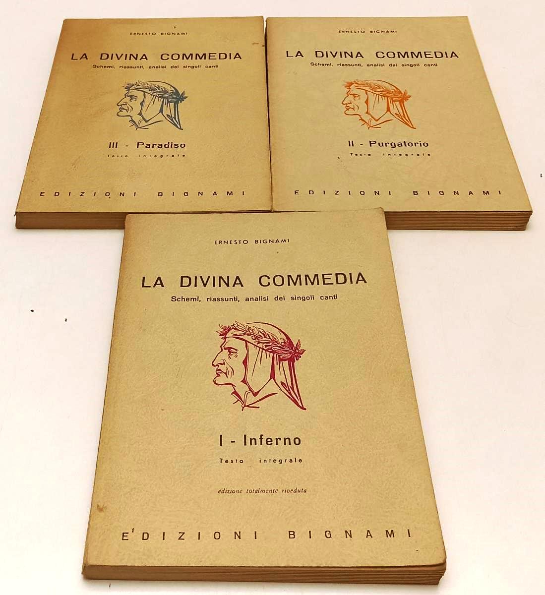 LN- LA DIVINA COMMEDIA 3 VOLUMI ANALISI SCHEMI - DANTE BIGNAMI - 1971- B- XFS208