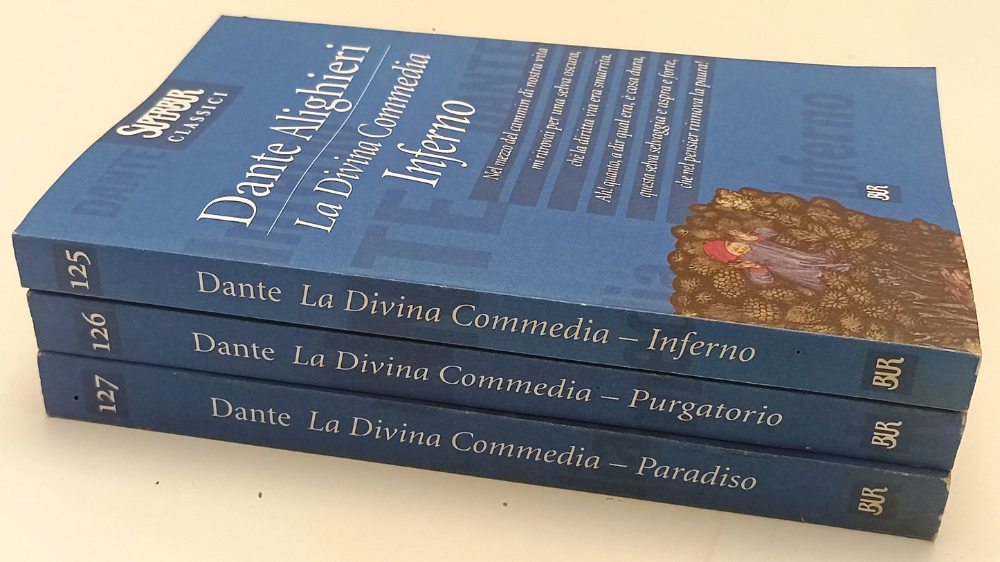 LA DIVINA COMMEDIA 3 VOLUMI - DANTE - RIZZOLI - SUPERBUR CLASSICI - B- XFS