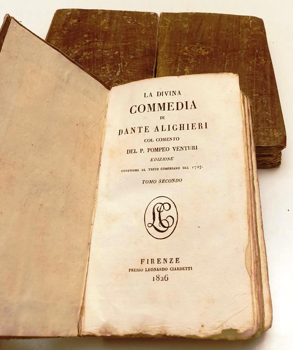 LH- LA DIVINA COMMEDIA 3 VOLUMI - DANTE ALIGHIERI - CIARDETTI--- 1826- C- XFS209
