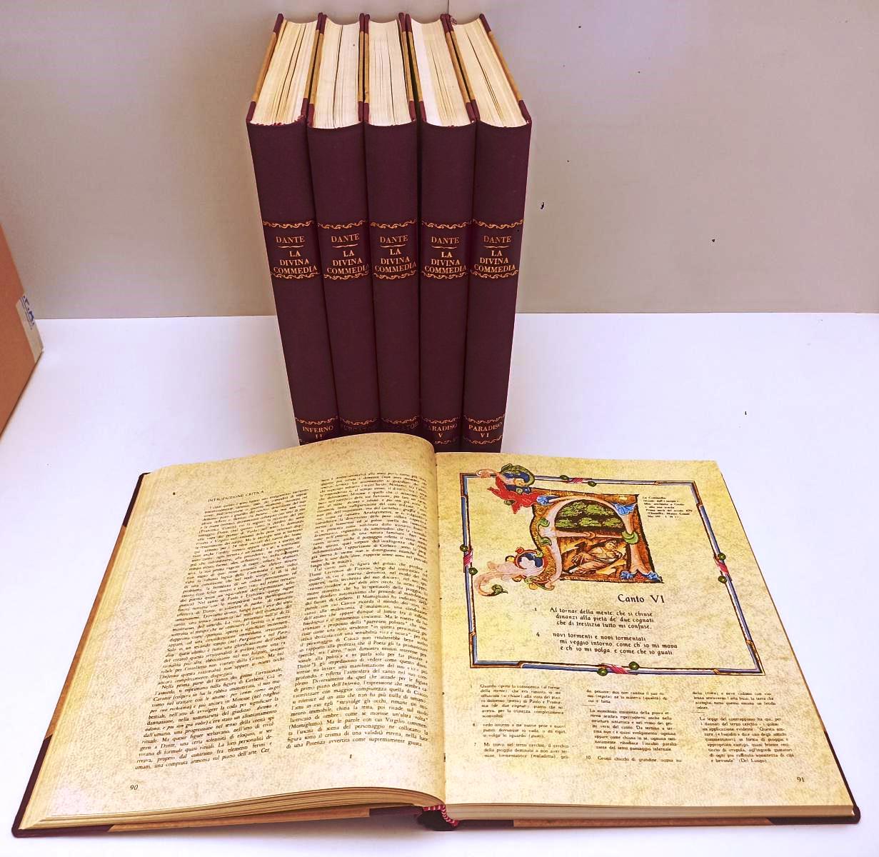 LN- LA DIVINA COMMEDIA 6 VOLUMI - DANTE ALIGHIERI - FABBRI --- 1963- C- BLCP16