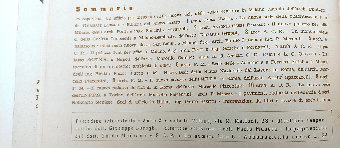 LR- RIVISTA EDILIZIA MODERNA N.30 1939-XVII MONTECATINI GIO' PONTI - RVSa591