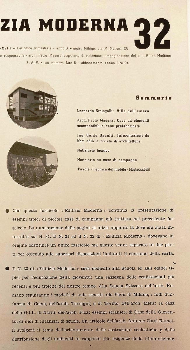 LR- EDILIZIA MODERNA N.32 1939-XVII DEDICATA ALLE CASE DI CAMPAGNA - RVSa593