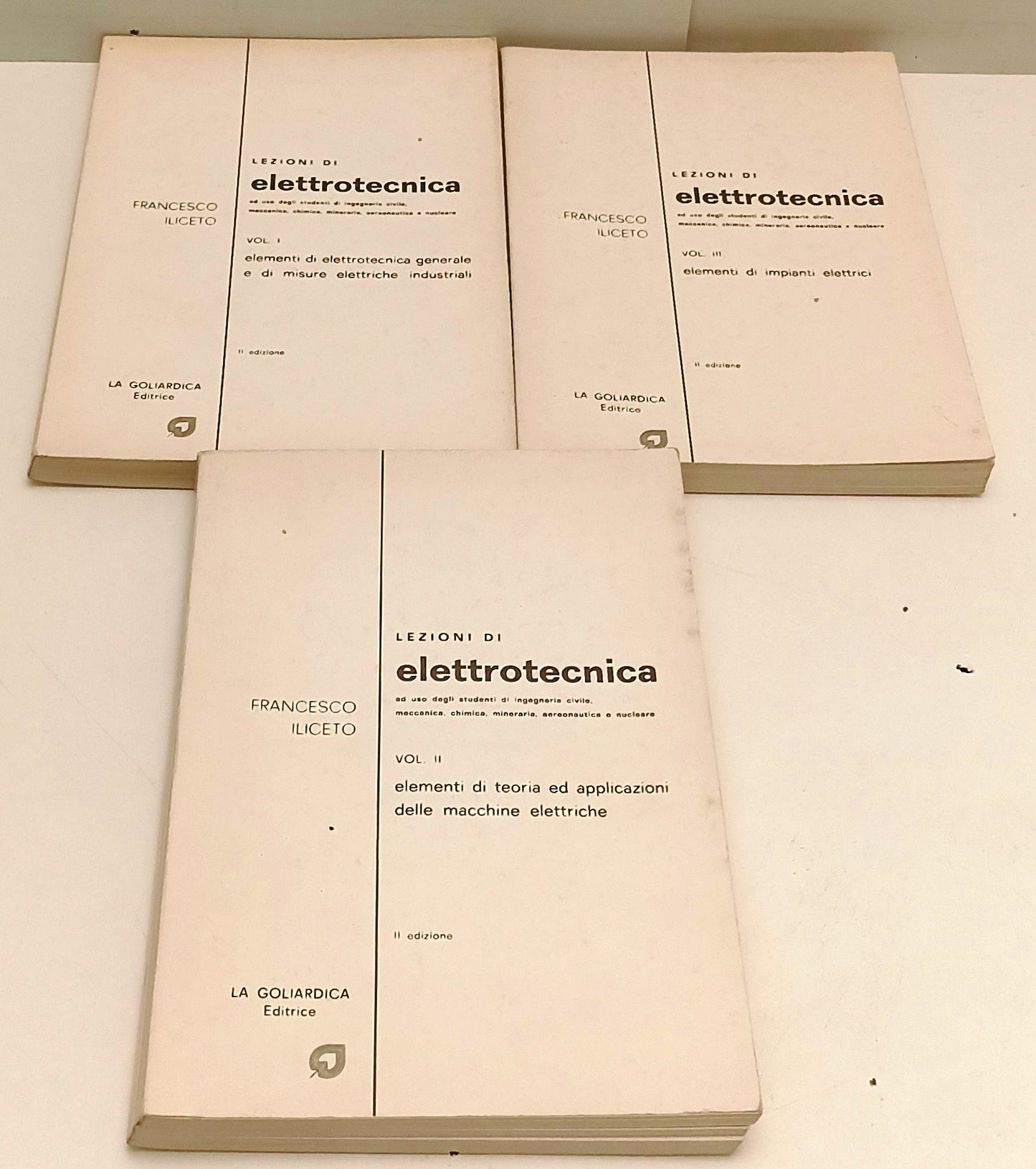 LZ- LEZIONI DI ELETTROTECNICA 3 VOLUMI- FRANCESCO ILICETO- GOLIARDICA- B- ZFS154